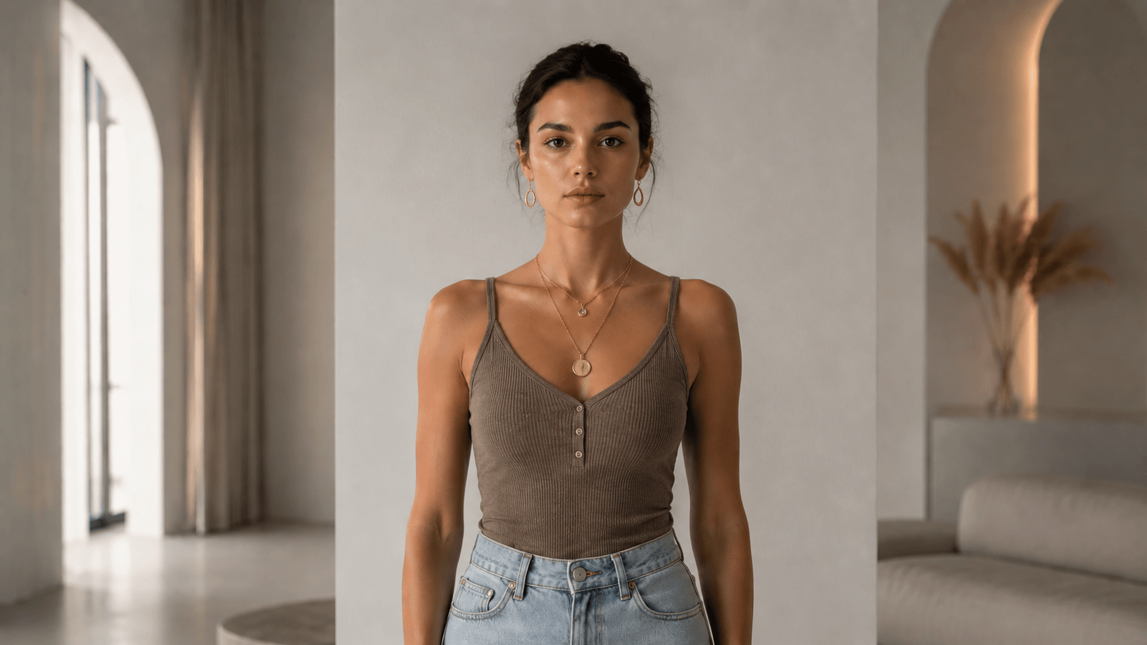 Woman wearing jewelry and premium outfit